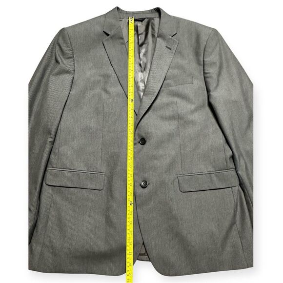 Banana Republic Blazer Mens 46R Gray Pinstripe Office Formal Classic Suit Jacket - Picture 7 of 10